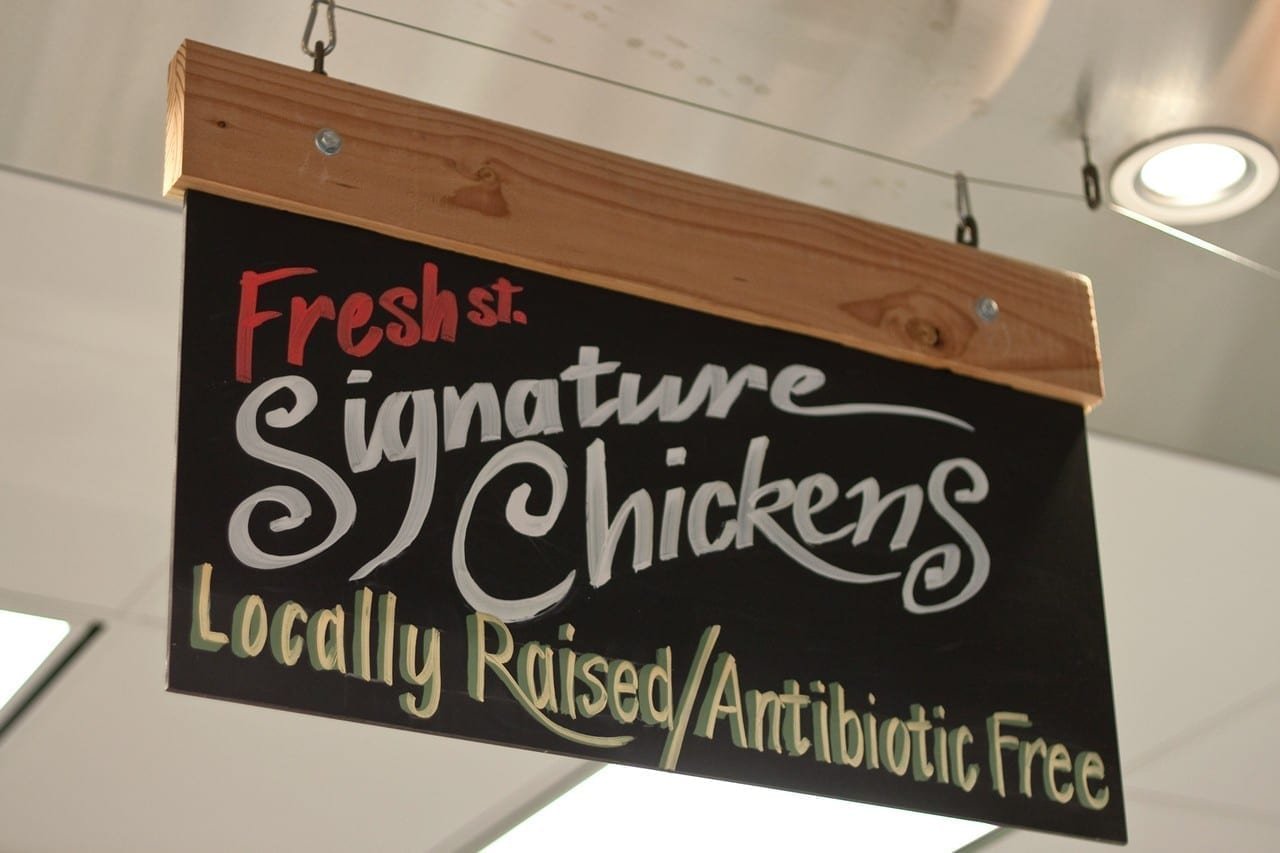 fresh local chicken sign